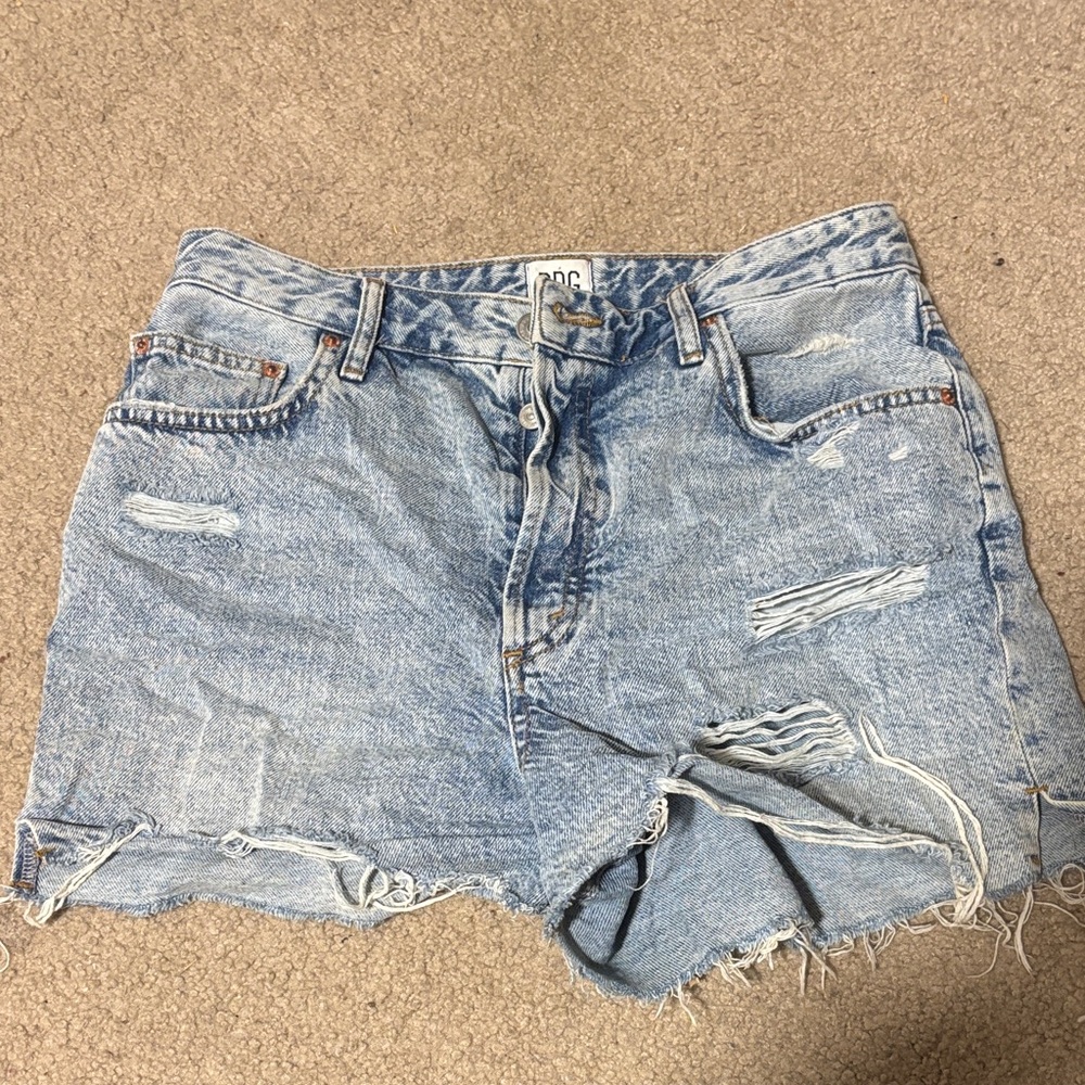 BDG Light Blue Distressed Jean Shorts